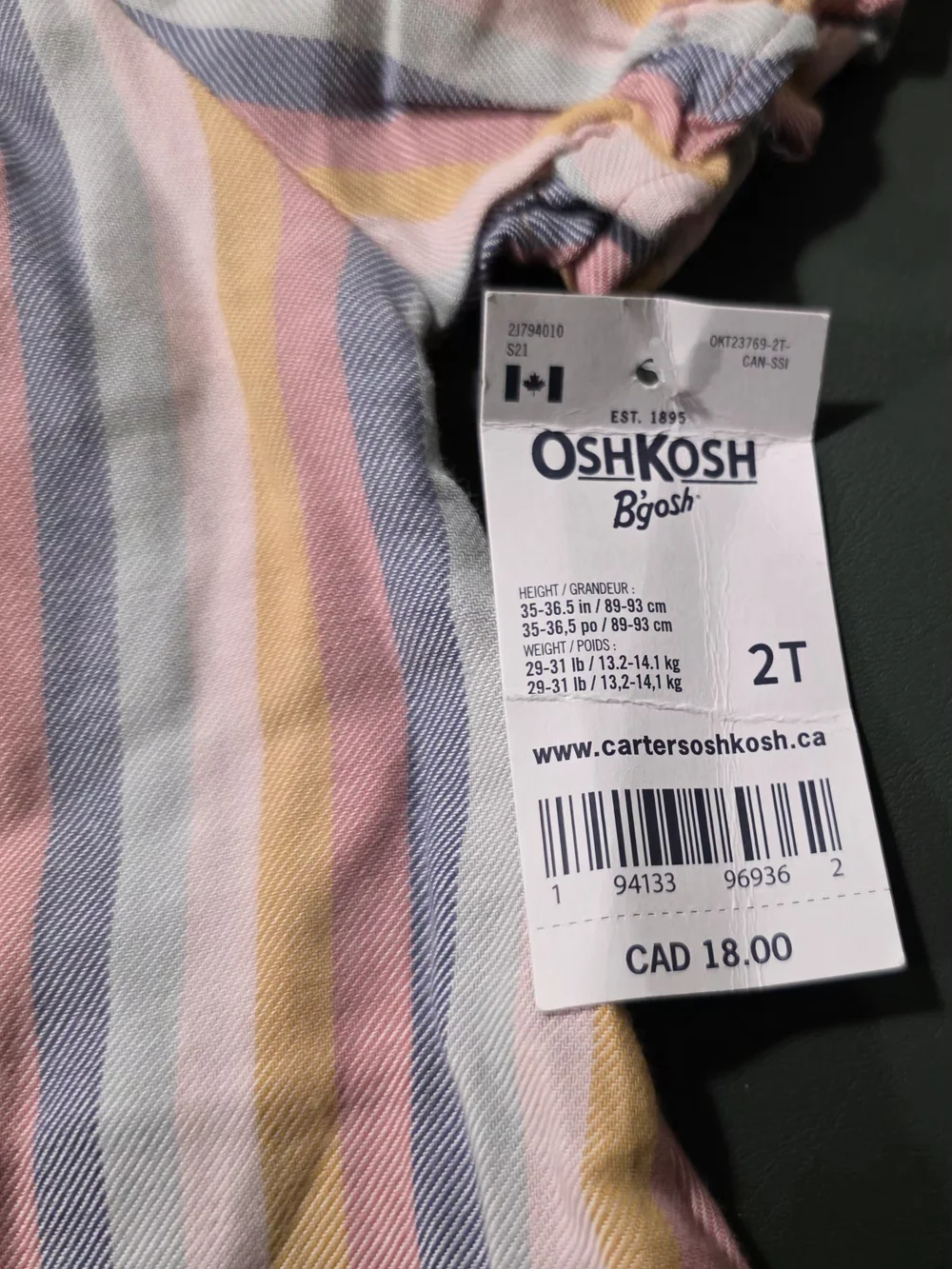 OshKosh Pink Multi-Stripe Girls' Off-Shoulder Top
